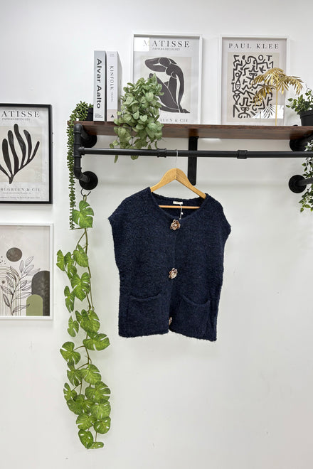 Flower button knit Jumper (15298897084800)