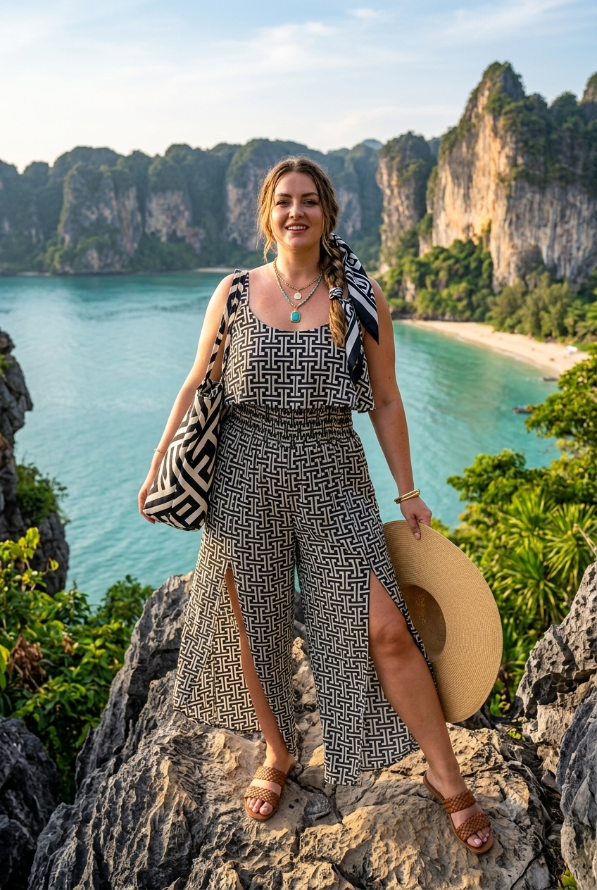 ANIMAL PRINT SPLIT LEG JUMPSUIT