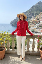 PLEATED RUFFLED SHIRT