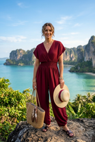 GATHERED HAREM JUMPSUIT