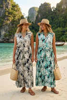 SLEEVELESS COLLAR NECK BUTTON DOWN MAXI(MIXED COLOUR PACK)