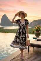 PRINTED BUTTON MIDI DRESS(MIXED COLOUR PACK)