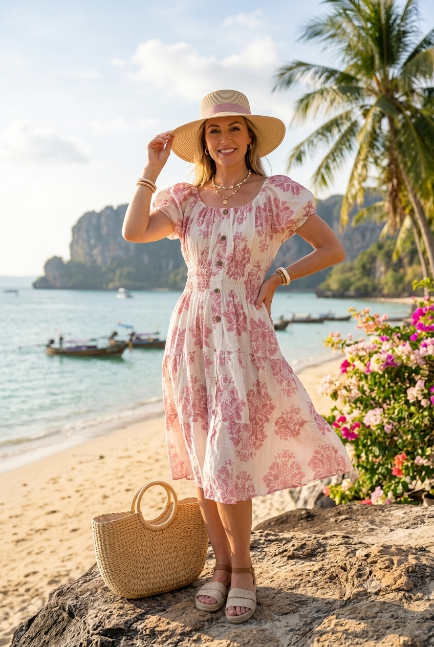 PRINTED BUTTON MIDI DRESS (MIXED COLOUR PACK)