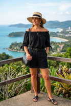 SLEEVE TIES OFF THE SHOULDER BLOUSE