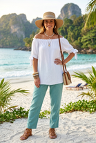 SLEEVE TIES OFF THE SHOULDER BLOUSE