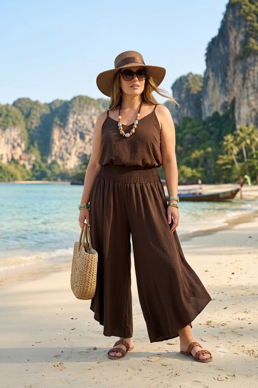 ELASTICATED WIDE LEG CULOTTES