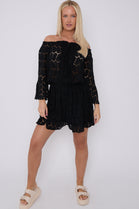 LACE OFF SHOULDER PLAYSUIT (8491483169016)