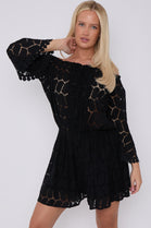 LACE OFF SHOULDER PLAYSUIT (8491483169016)