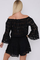 LACE OFF SHOULDER PLAYSUIT (8491483169016)