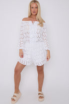LACE OFF SHOULDER PLAYSUIT (8491483365624) (15146804937088)