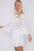 LACE OFF SHOULDER PLAYSUIT (8491483365624) (15146804937088)
