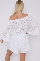 LACE OFF SHOULDER PLAYSUIT (8491483365624) (15146804937088)