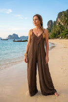 CROCHET TRIM CAMI WIDE LEG JUMPSUIT