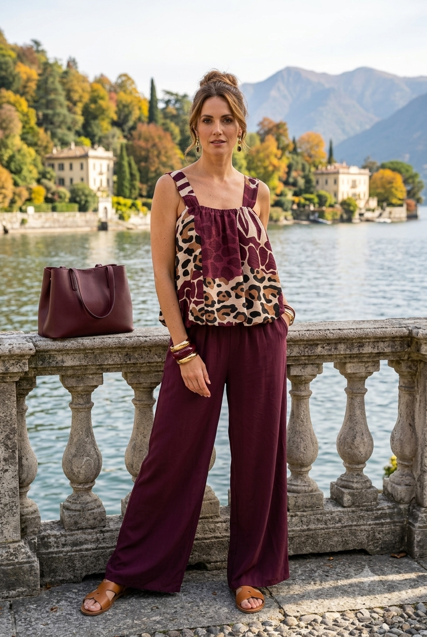 ANIMAL PRINT BUBBLE HEM CAMI TOP