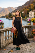 SLEEVELESS BACK TIE MAXI DRESS