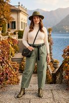 BELTED TAPERED ANKLE TROUSER