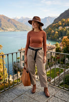 BELTED TAPERED ANKLE TROUSER
