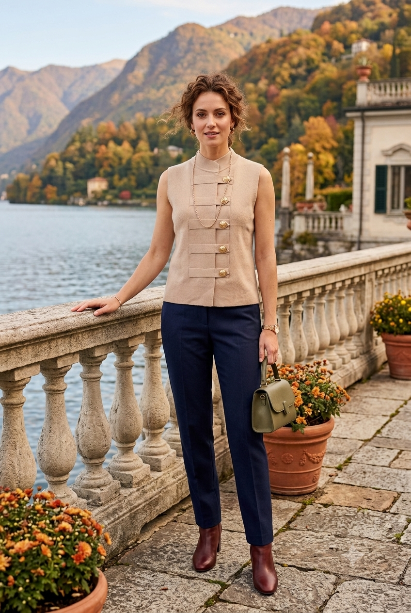 MILITARY STYLE BUTTON DETAIL KNIT TOP