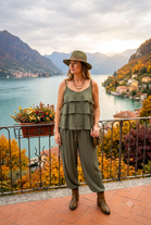 TIERED CAMI TOP & DRAWSTRING HAREM JOGGER CO-ORD SET