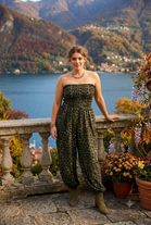 LEOPARD BANDEAU HAREM JUMPSUIT