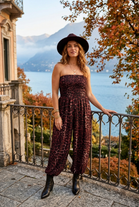 LEOPARD BANDEAU HAREM JUMPSUIT