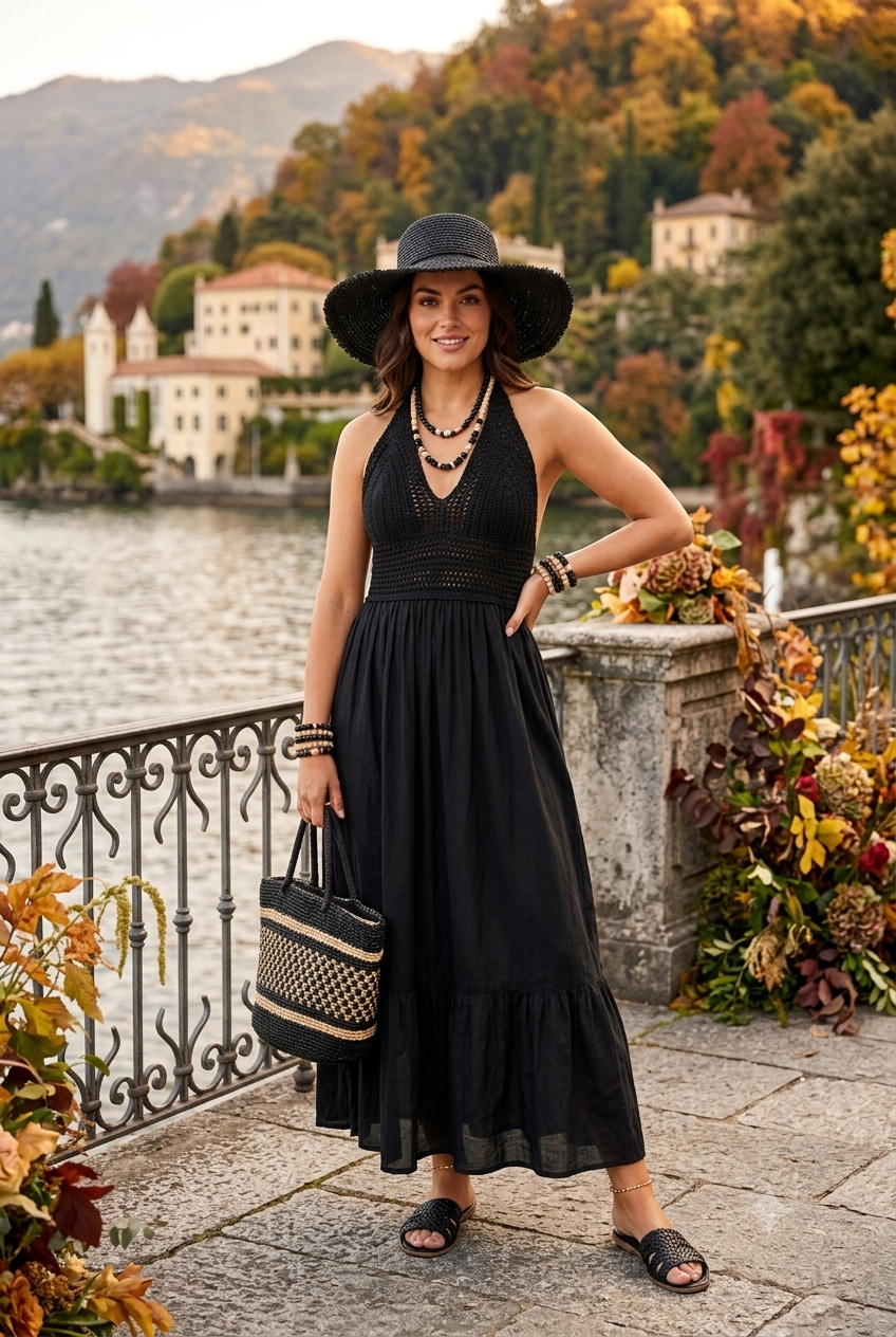 CROCHET HALTERNECK MAXI