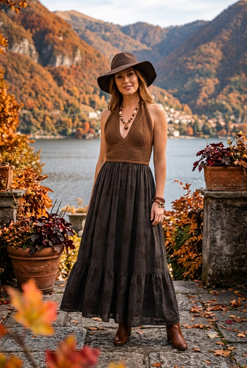 CROCHET HALTERNECK MAXI