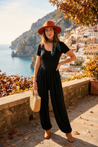 JERSEY CAP SLEEVE JUMPSUIT