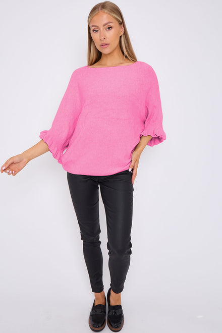 FRILL SLEEVE JUMPER (8667489206520) (8667489468664) (8777631367416)