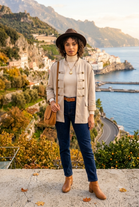 MILITARY STYLE BUTTON DETAIL RIBBED JACKET