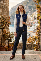 MILITARY STYLE FRONT-ZIP KNIT WAISTCOAT