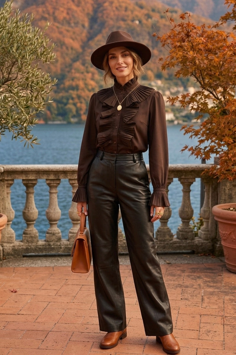 PLEATED RUFFLED SHIRT