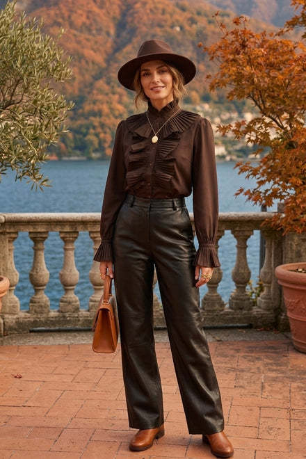 PLEATED RUFFLED SHIRT