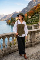 DOUBLE BRESTED MILITARY STYLE BANDEAU KNIT TOP
