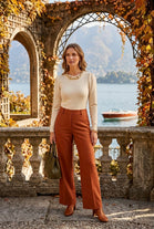 NECKLINE GOLD BEADS KNITTED JUMPER