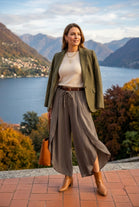 DRAWSTRING WIDE-LEG CULOTTES