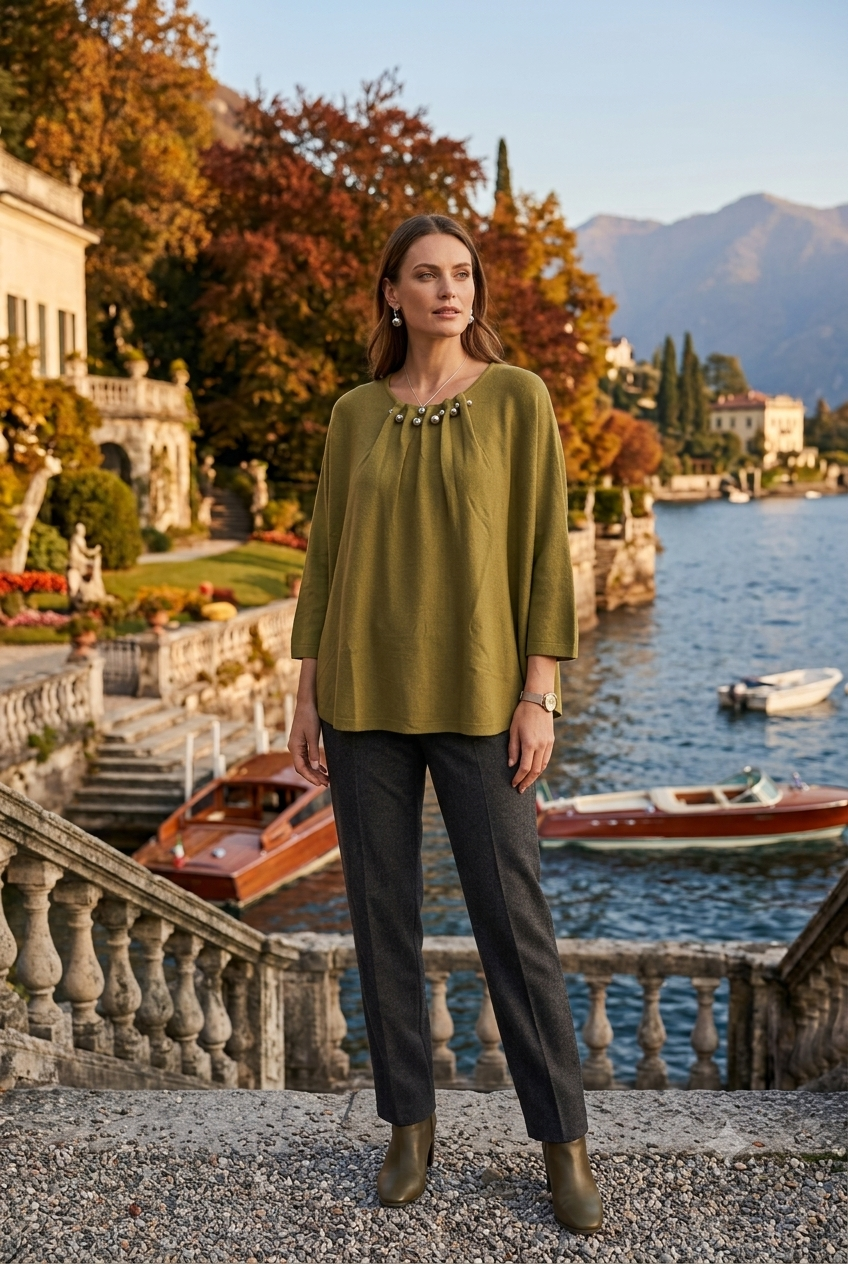 BEADED NECKLINE DETAIL JUMPER