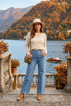 FRONT BUTTON SAILOR WIDE-LEG JEANS
