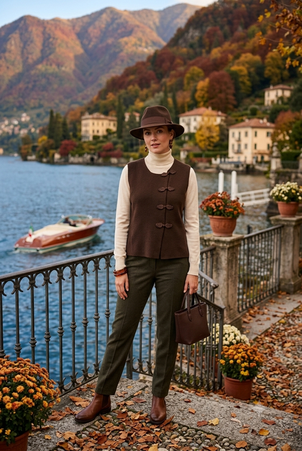 BUCKLE DETAIL KNITTED WAIST COAT