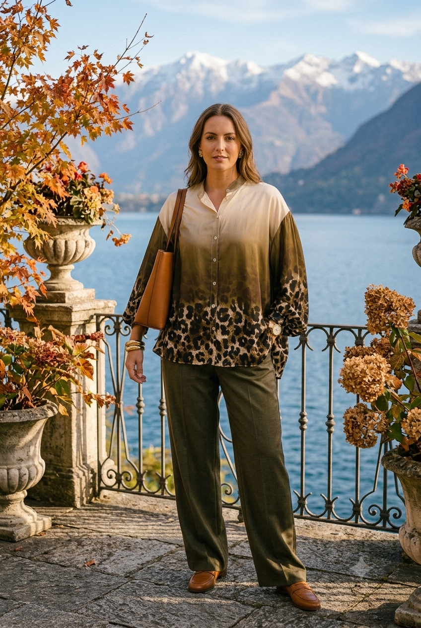 OVERSIZED LEOPARD OMBRE SHIRT