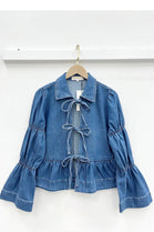 DENIM FRONT TIE JACKET