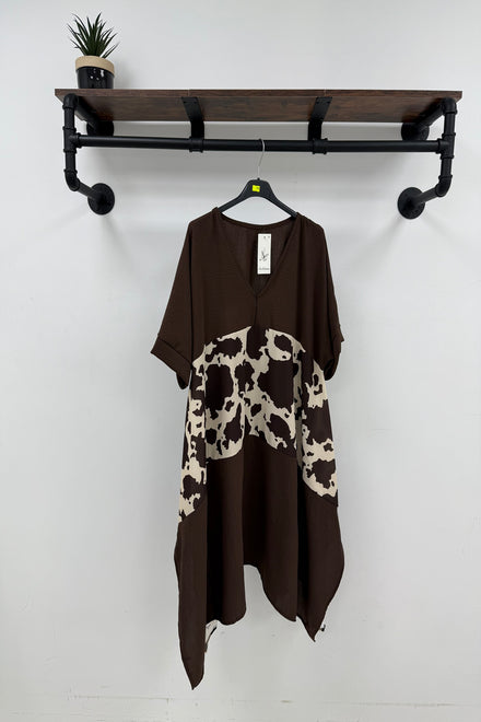 ANDREA COW PRINT TUNIC (15158130082176)