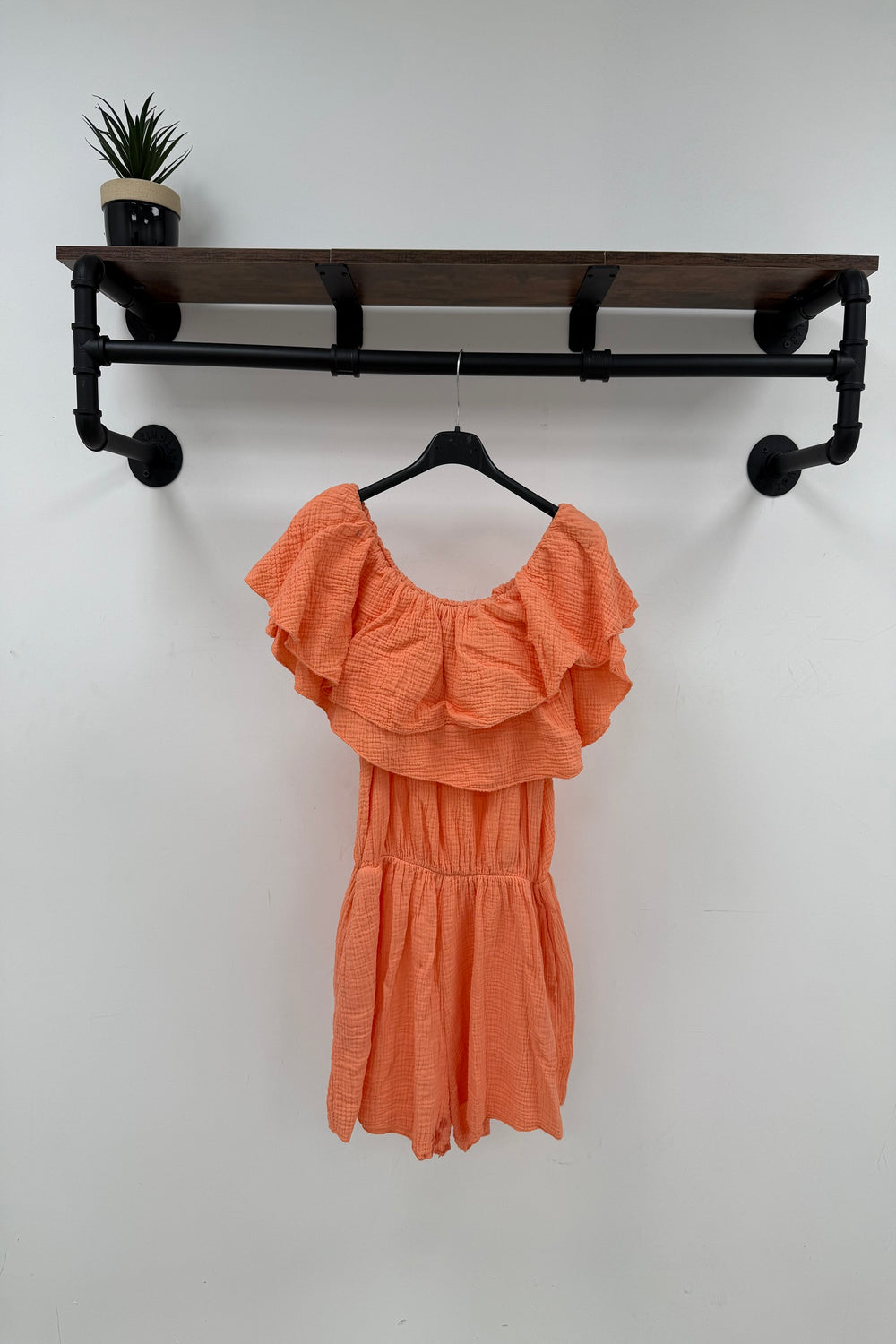 OFF THE SHOULDER CHEESE CLOTH PLAYSUIT (15158051307904)