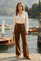 ADA GOLD BUTTON HIGH WAIST TROUSERS