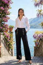 ADA GOLD BUTTON HIGH WAIST TROUSERS