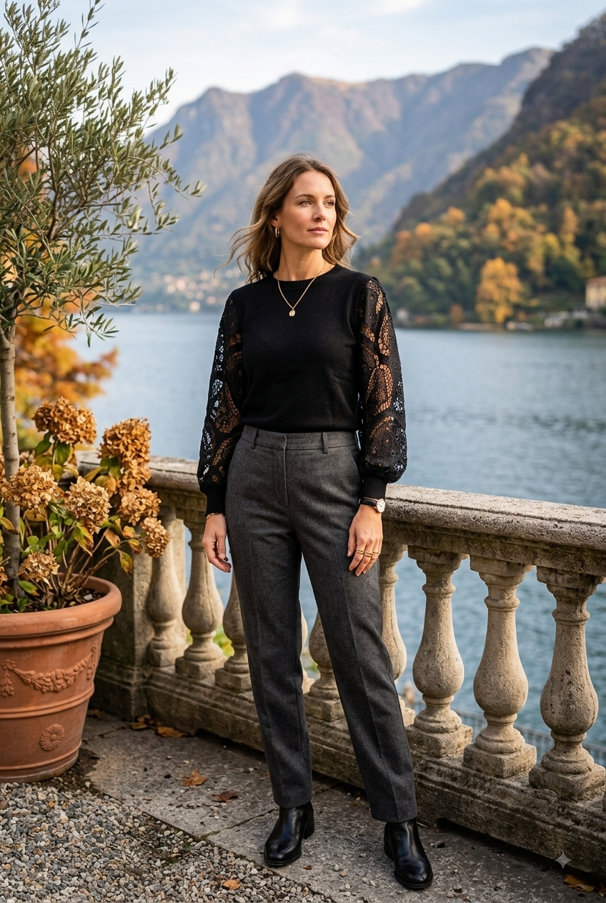 LACE SLEEVE JUMPER