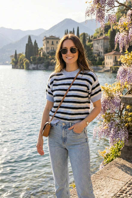 CAP SLEEVE STRIPE JUMPER