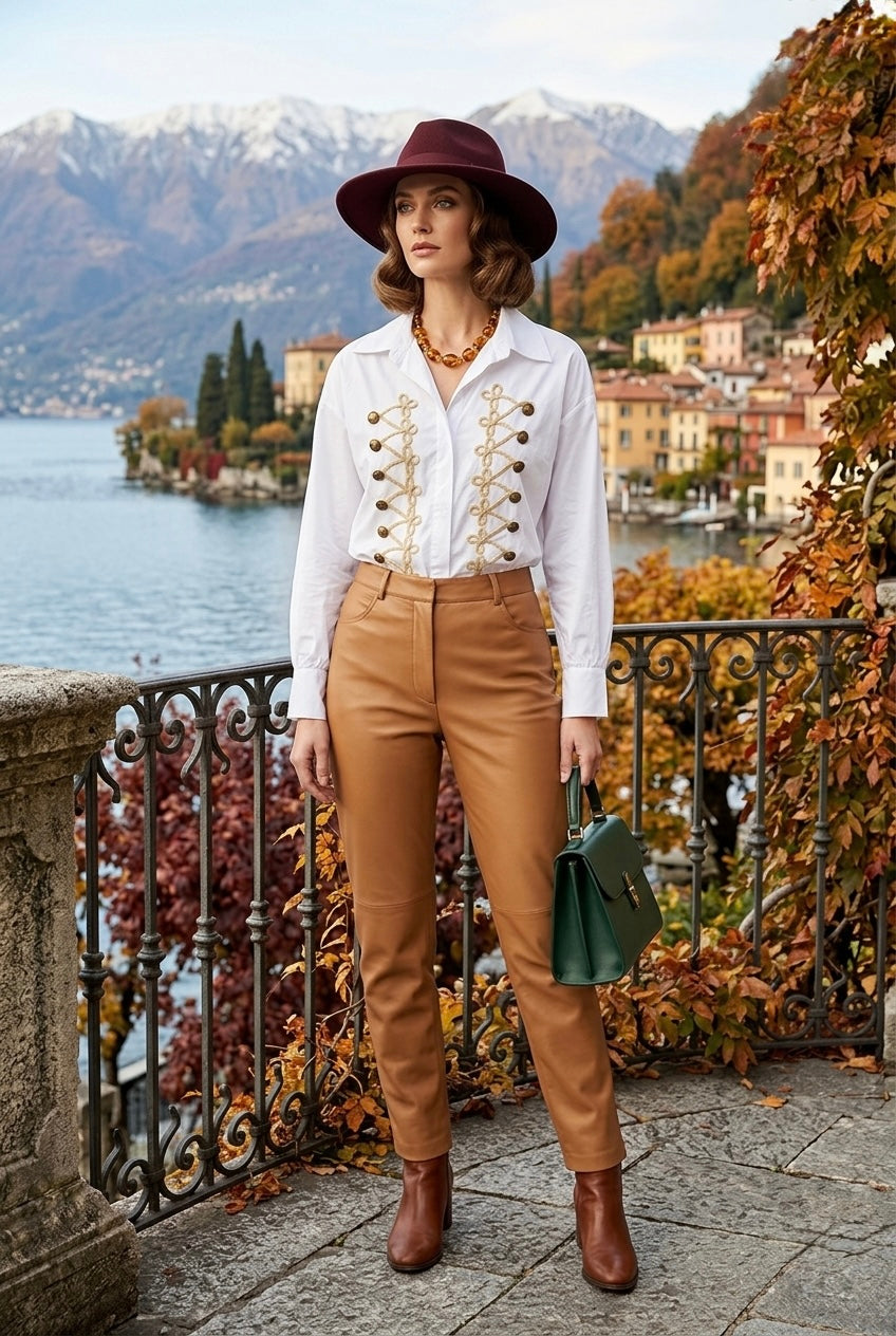 BUTTON EMBROIDERY MILITARY SHIRT