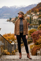 SUEDE MILITARY BUTTON ZIP JACKET