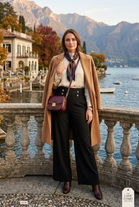 MILITARY BUTTON WIDE LEG SCUBA TROUSERS